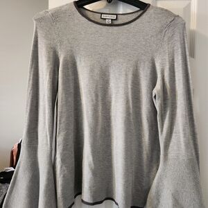 Worth Light Gray Long Sleeve Top